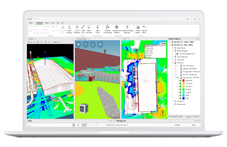 Design, optimise and simulate complex in-building and outdoor wireless networks