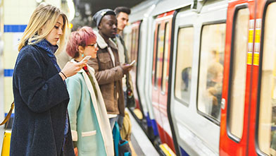 Metro station commuters