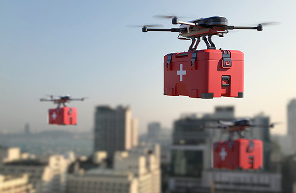 drones supplying medical kits